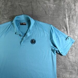 Callaway Golf Polo Shirt Mens Large  Key Royale Anna Maria Island Opti-dri Blue